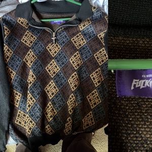 Fucking awesome monogram 1/4 zip knit